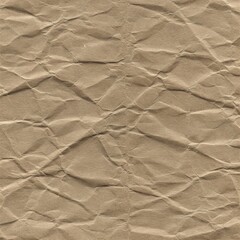 Abstract textured background featuring crumpled and creased recycled brown paper.