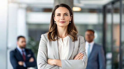 Women in Leadership Empowered female executive leading by example in corporate setting