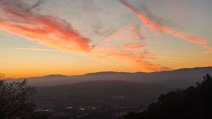 sunset in the mountains