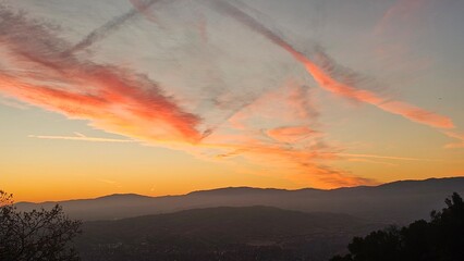 sunset over the mountains