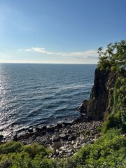 view of the sea from a cliff