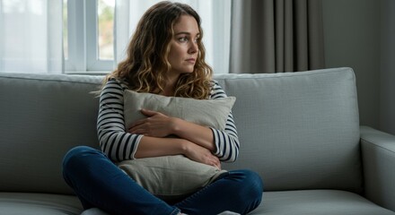Obraz premium pregnant woman sitting on sofa