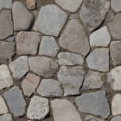 Obraz premium Ultra-detailed cobblestone street texture showing seamless stone patterns for architectural design and landscaping projects