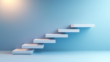 Ascending steps to success a modern architectural perspective on growth serenity indoor minimalist environment