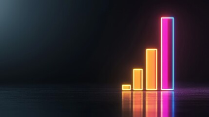 Business growth metrics vibrant bar graphs illustrating success digital environment data visualization perspective