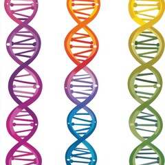 Colorful DNA double helix strands showcasing vibrant design and genetic diversity.