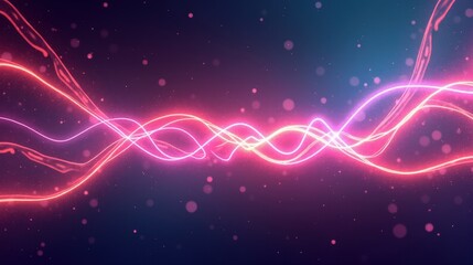 Abstract, glowing tendrils of energy pulse midair like neon currents in a zero-gravity dreamscape, effortlessly twisting and floating in the stillness.