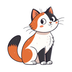 color flower cat illustration vector design