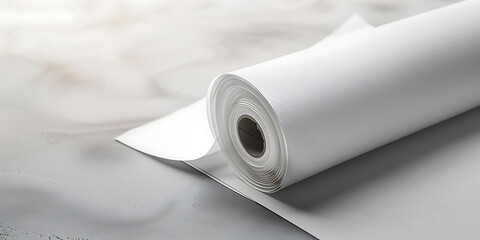 Minimalist Composition with Smooth White Paper Roll
