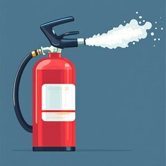 Naklejka premium A bright red fire extinguisher with spray, illustrating safety and preparedness for fire emergencies.