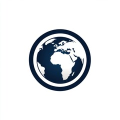 Fototapeta premium Stylized globe icon representing Earth with a minimalistic design.