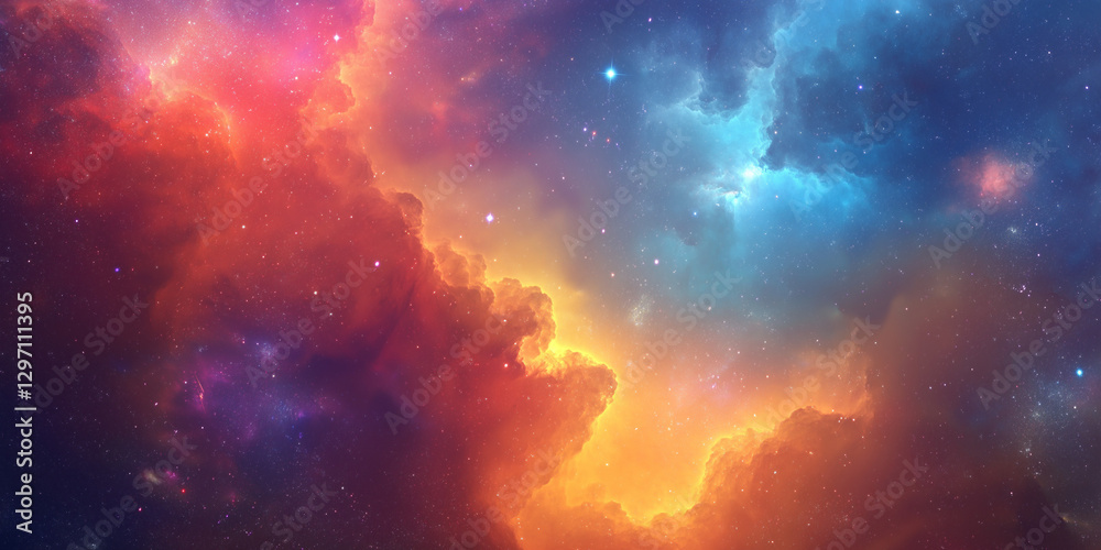 Poster a dreamy nebula painted with soft hues and subtle textures, creating a serene and ethereal atmospher