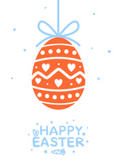 Greeting card with Easter egg isolated on white background for Your spring holiday design 2