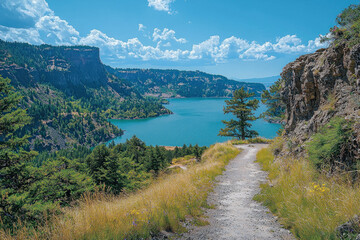 Obraz premium A scenic view of Devils Lake in Oregon, emphasizing its natural beauty and recreational opportunities.