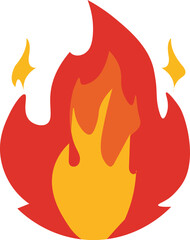 Fire flame symbol sign isolated on white background. MINIMAL FLAT vector fire design emoji