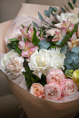 Beautiful Bouquet of Pink and White Roses