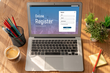 Fototapeta premium Online registration form for modish form filling on the internet website