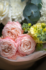 Beautiful Bouquet of Pink and White Roses