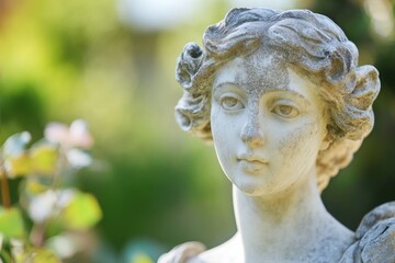 Obraz premium Close-up shot of a woman's statue in a serene environment