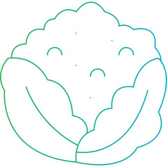 Cauliflower single vector icon illustration