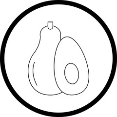 Avocado single vector icon illustration