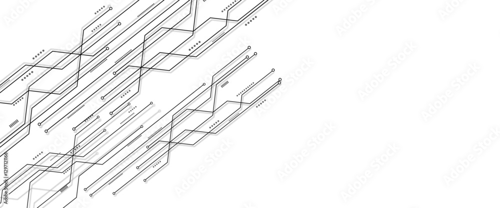 Poster Vector social network and connecting concept. Digital technology futuristic internet network speed connection white background.