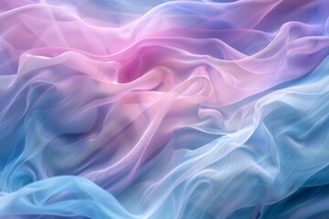 Ethereal pastel fabric waves in soft focus