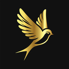 Luxury Gold Bird Stamp: Regal and Strong Aesthetic
