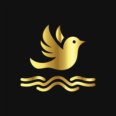 Elegant Gold Bird Contour: High-End and Exclusive Look
