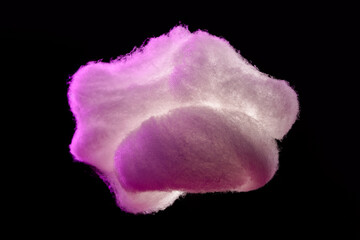 Small cloud of cotton on black background