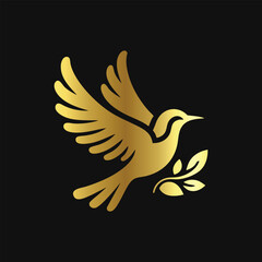Modern Gold Bird Logo: Stylish and Minimalist
