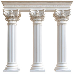 Ancient Greek column isolated isolated on transparent background