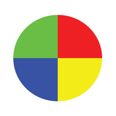 diagram vector illustration in red, blue, green and yellow isolated on a white background.