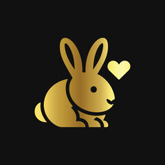Metallic Gold Bunny Badge: Classic and Chic Design

