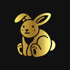 Gold Bunny Icon: Luxurious and Elegant Design
