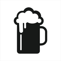  Cold Beer Mug Silhouette Bar and Pub Vector Icon