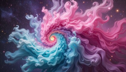 Obraz premium Vibrant astral bloom swirling in cosmic space, artistic energy