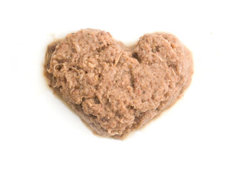 a piece of tuna in the heart of the
