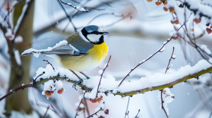 bird on winter snow wildlife
