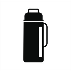 Flat Thermos Bottle Icon Vector Silhouette for Graphic Design