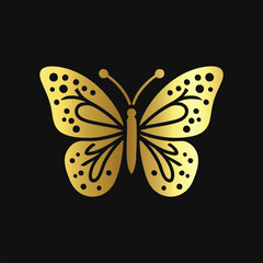 Golden Butterfly Silhouette: Stylish and Minimalist
