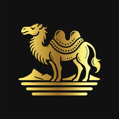 Luxury Gold Camel Stamp: Regal and Strong Aesthetic
