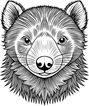 recommend clip art: Tasmanian Devil Portrait Coloring Page – Black and White