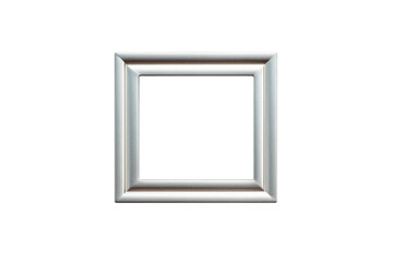Aluminum frame border. Square empty minimalistic silver frame. Empty space.