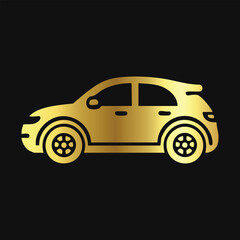 Shiny Gold Car Illustration: Eye-Catching and Decorative
