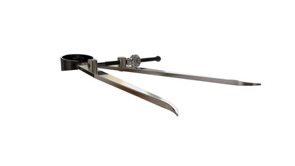 Internal Spring Caliper.  Transparent background. Isolated. 3D Render.