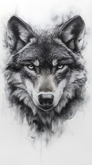 Minimalist head sketch wolf high resolution hd image