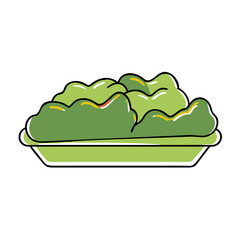Fresh lettuce tray cartoon icon for healthy cuisine. lettuce illustration for food apps, menus, and marketing designs