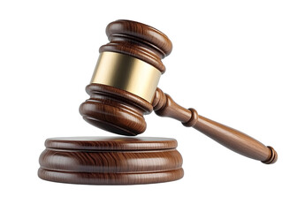 Fototapeta premium Gavel isolated isolated on transparent or white background, png