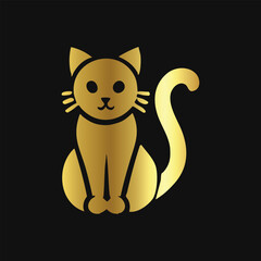 Luxury Golden Cat Badge: High-End Look
